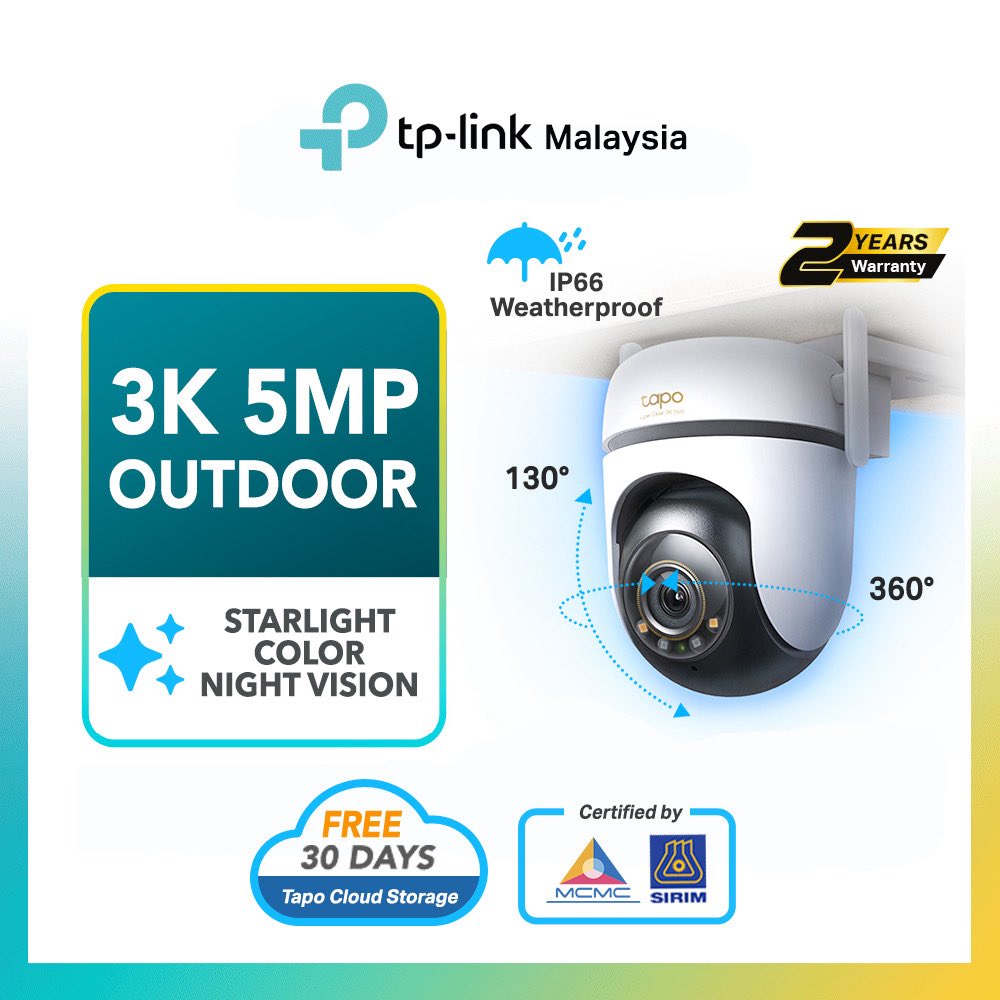 AnaqiStudio's tweet photo. 2025 Rumah kau takde CCTV lagi? Bro, upgrade la sikit 😎
TP-Link Tapo C500 ni memang next level:
📸 3K resolution, night mode berwarna
🌧️ Tahan hujan, boleh pusing 360°
☁️ Cloud storage FREE 30 hari
✅ Certified &amp; ada warranty 2 tahun
Link Shopee sini 👉https://t.co/D2uJMCY0gC https://t.co/gLL8ATtXnj
