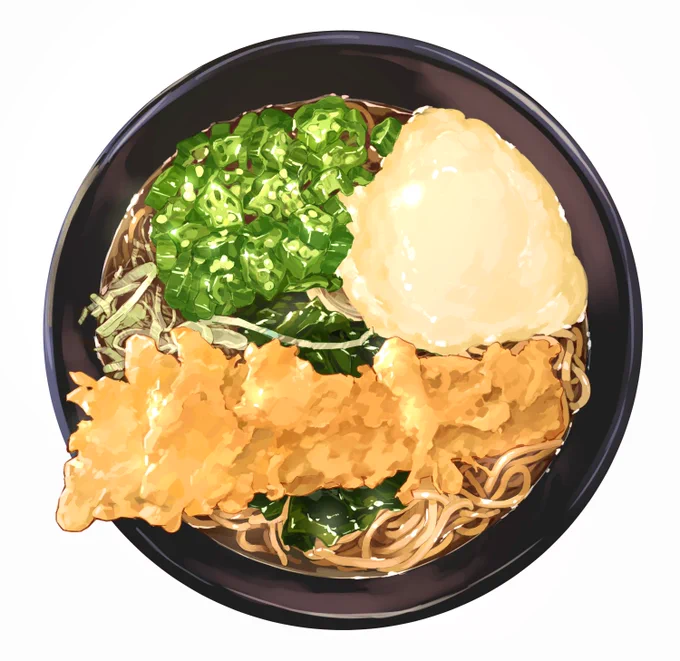 富士そば愛してるので応援。 オクラとろろそばにいか天をトッピング。