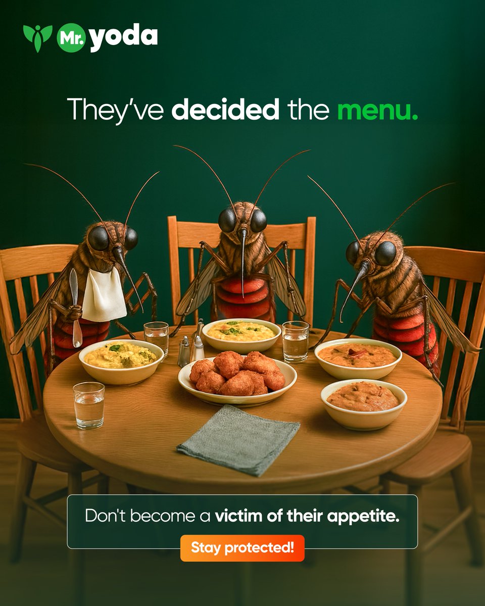 mryoda_official's tweet photo. When mosquitoes set the table, don’t be their favorite dish.

This monsoon, protect yourself before they place the order. Book your test with Mr.Yoda now.

#mryoda #HealthMadeEasy #PreventiveCare #post #precautions #EasyTesting #PathologyServices #monsoon #rain #MonsoonHealth https://t.co/ZfM24pfIzF