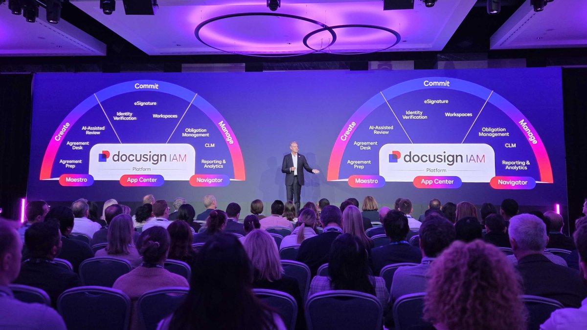 DocusignAPAC's tweet photo. 📣 Momentum25 keynote announcements from Docusign CEO, Allan Thygesen.

Announcing:
🤖 Docusign AI Agents
💻  Agreement Desk and Docusign Workspaces 

Learn more about Intelligent Agreement Management: https://t.co/hCCZ9G9BcZ https://t.co/lTYdKNzjFL