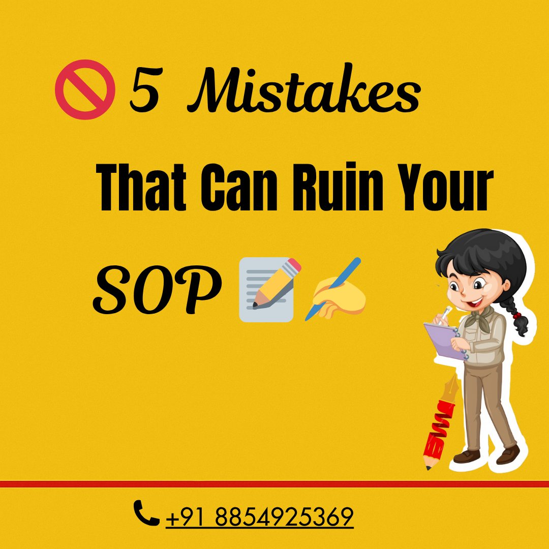 HrResearchers's tweet photo. Your SOP can make or break your admission 🎯

Here are 5 mistakes to avoid:

1️⃣ Too generic
2️⃣ Poor structure
3️⃣ Too many achievements
4️⃣ Ignoring requirements
5️⃣ Weak ending

💡 Get yours reviewed by experts → DM “SOP” 📝
#SOP #StudyAbroad #HigherEd #AcademicWriting #Admissions https://t.co/I4b1wpiXo1