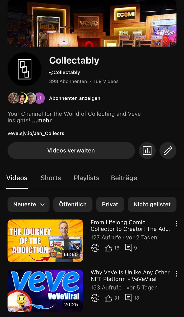 jan_c⭕️llects (@jan_collects) on Twitter photo #VeVeFam just 2 followers away from 400! 🙌
If you’ve ever watched my content and found value or entertainment in it, I’d be incredibly grateful if you could help me cross this little milestone💙⭕️ You can find the link to my channel in my bio😎🤝🏼
<a href="/veve_official/">VeVe | Digital Collectibles</a> <a href="/ecomi_/">ECOMI | $OMI ⭕️</a> #VeVeFam just 2 followers away from 400! 🙌
If you’ve ever watched my content and found value or entertainment in it, I’d be incredibly grateful if you could help me cross this little milestone💙⭕️ You can find the link to my channel in my bio😎🤝🏼
<a href="/veve_official/">VeVe | Digital Collectibles</a> <a href="/ecomi_/">ECOMI | $OMI ⭕️</a>