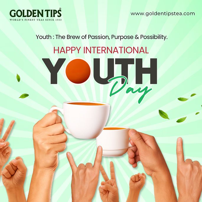 Here’s to the dreamers, doers, and disruptors—brewing change with every step. Happy International Youth Day!

#InternationalYouthDay #GoldenTipsTea #BrewedForTheBold #YouthPower #TeaForChange