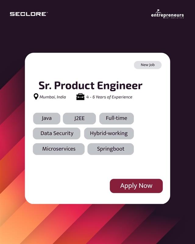 Seclore (@secloretech) on Twitter photo Weโre not looking for someone to just โdo the job.โ
We want a Senior Product Engineer in Mumbai who sees every problem as a puzzle worth cracking and every release as a chance to raise the bar.
Apply Here: seclore.darwinbox.in/ms/candidatev2โฆ Weโre not looking for someone to just โdo the job.โ
We want a Senior Product Engineer in Mumbai who sees every problem as a puzzle worth cracking and every release as a chance to raise the bar.
Apply Here: seclore.darwinbox.in/ms/candidatev2โฆ