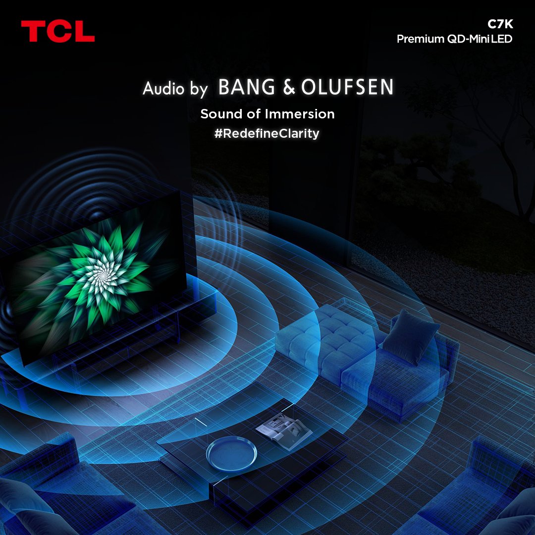 When sound is this real, you don’t just watch — you live it. The TCL C7K with Bang &amp; Olufsen audio delivers crystal-clear dialogue, deep bass, and enveloping surround effects. Every scene becomes an experience you can feel.

#TCLC7K #TCLQDMiniLED #RedefineClarity