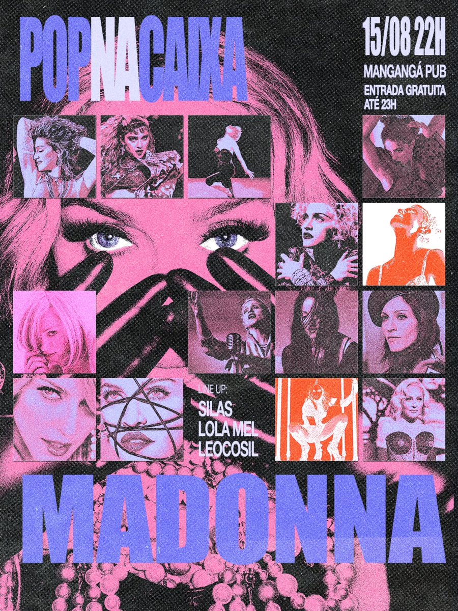 POP NA CAIXA MADONNA próxima sexta-feira no Mangangá Pub.
