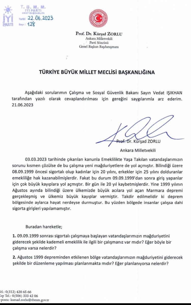 Mutlu Gnz (@mutlugnz) on Twitter photo Sn. Kürşad Zorlu,
Akparti Genel Başkan Yardımcısı ünvanınız ile ekteki imzanıza istinaden kademeli emeklilik yasasını ve çözüm için start almanızı bekliyoruz.
<a href="/zorlu77/">Prof.Dr.Kürşad ZORLU</a> <a href="/isikhanvedat/">Prof. Dr. Vedat Işıkhan</a> <a href="/Akparti/">AK Parti</a>
<a href="/RTErdogan/">Recep Tayyip Erdoğan</a>
#KalıcıÇözümKademe Sn. Kürşad Zorlu,
Akparti Genel Başkan Yardımcısı ünvanınız ile ekteki imzanıza istinaden kademeli emeklilik yasasını ve çözüm için start almanızı bekliyoruz.
<a href="/zorlu77/">Prof.Dr.Kürşad ZORLU</a> <a href="/isikhanvedat/">Prof. Dr. Vedat Işıkhan</a> <a href="/Akparti/">AK Parti</a>
<a href="/RTErdogan/">Recep Tayyip Erdoğan</a>
#KalıcıÇözümKademe
