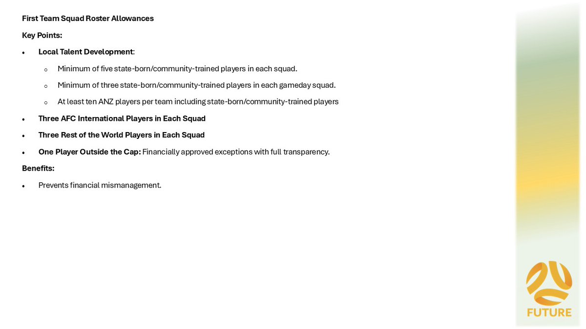 Seeing as <a href="/FootballAUS/">Football Australia</a> wont build a plan for the future of Domestic Football in Australia I have been working on something for the past few months. Some of it is a bit crazy and some of it already exists in different forms but it is a template for change to happen. Part 3 of 6.