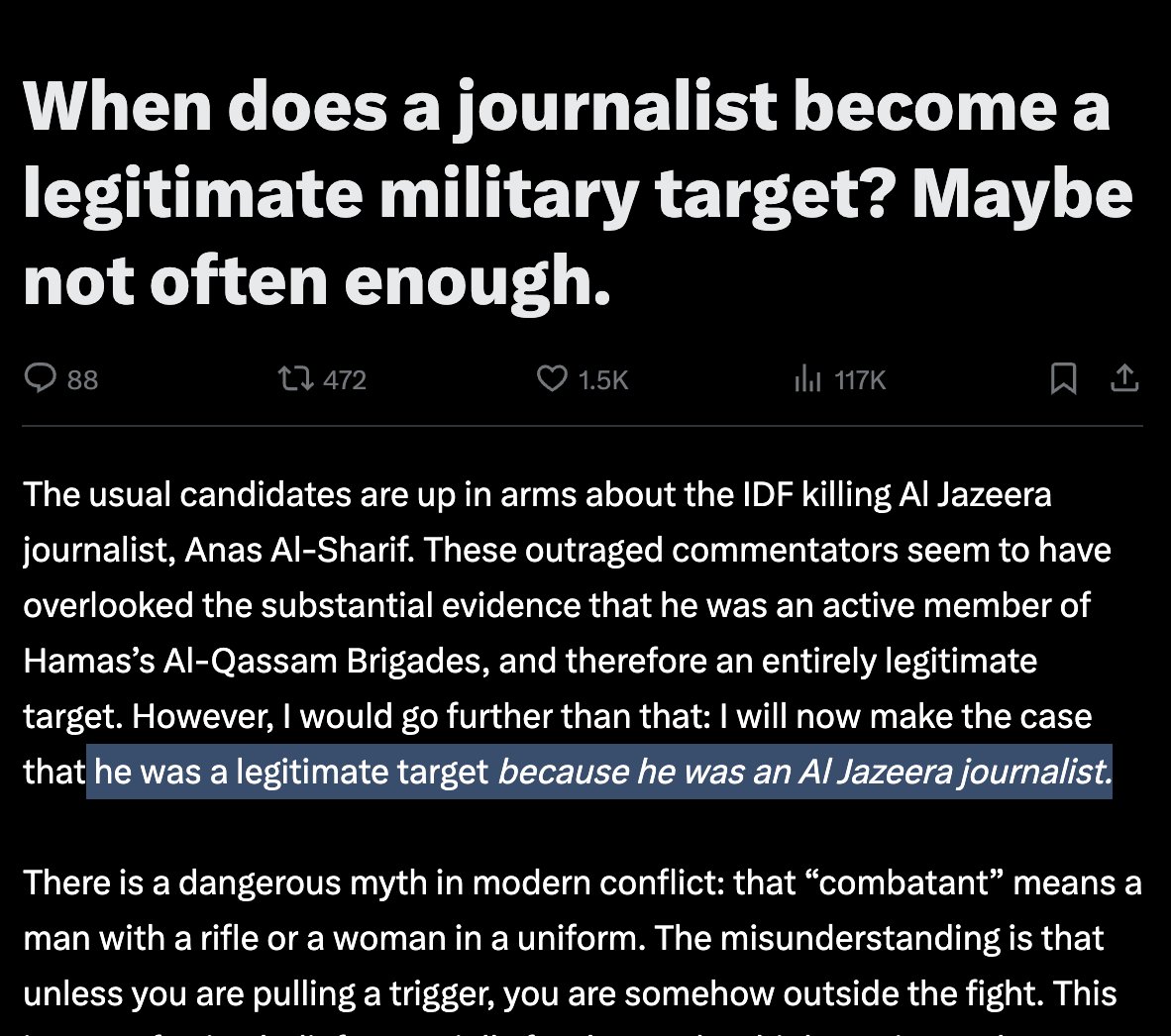 New article by Andrew Fox arguing that it is legal to kill Andrew Fox.