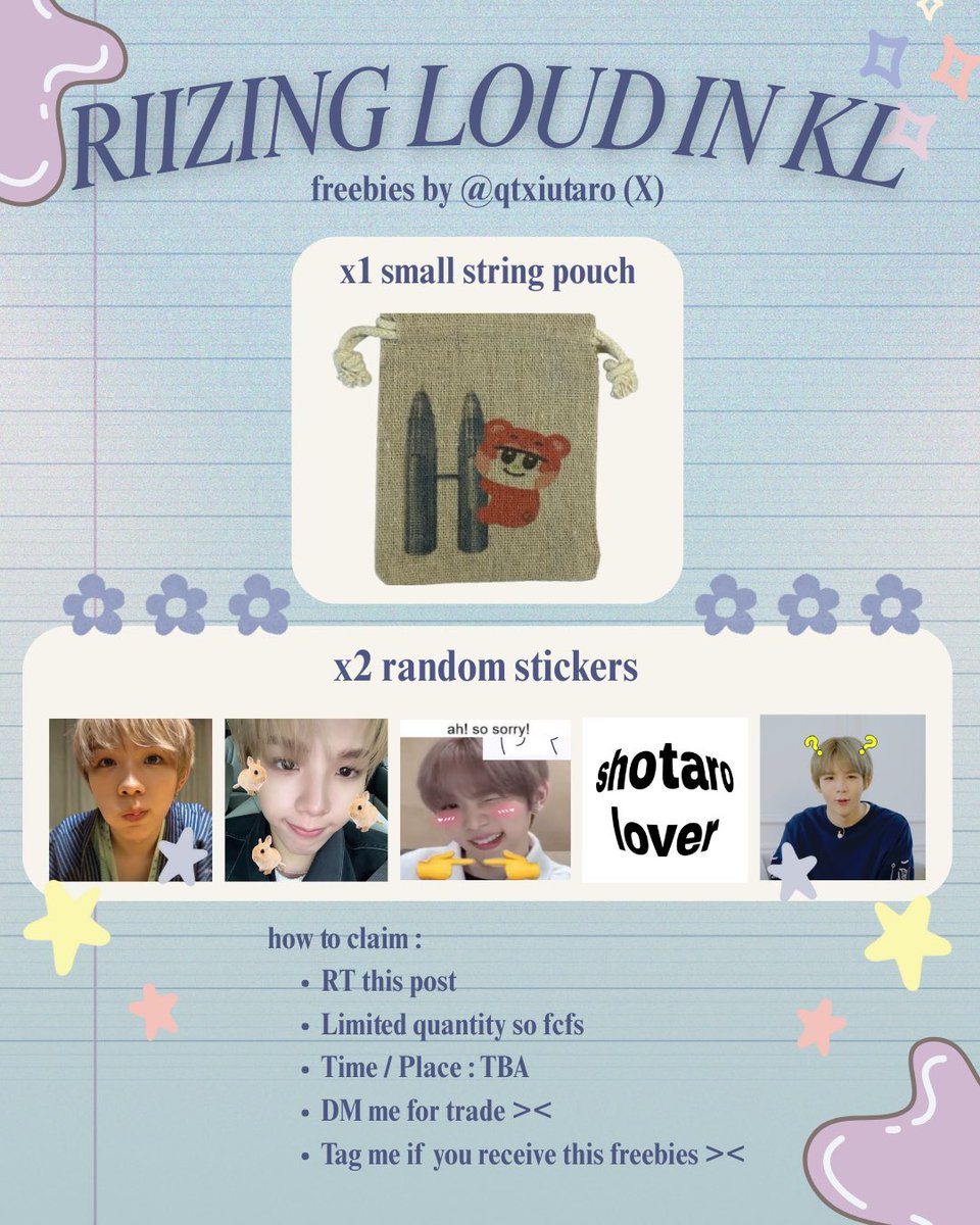 Maya ๐ง๐ผโโ๏ธ๐งก (@qtxiutaro) on Twitter photo หหห โ
หหห RIIZING LOUD IN KUALA LUMPUR หหห โ
หหห
โ Freebies by <a href="/qtxiutaro/">Maya ๐ง๐ผโโ๏ธ๐งก</a>
๊ฐแ โก เป๊ฑ 1 ร Small String Pouch
๊ฐแ โก เป๊ฑ 2 ร Random Stickers
๐ 16.08.2025
๐ Time & Place (TBA)
#RIIZEinKL #RIIZEinMY #RIIZINGLOUDinKL #RIIZE #SHOTARO #๋ผ์ด์ฆ #์ผํ๋ก หหห โ
หหห RIIZING LOUD IN KUALA LUMPUR หหห โ
หหห
โ Freebies by <a href="/qtxiutaro/">Maya ๐ง๐ผโโ๏ธ๐งก</a>
๊ฐแ โก เป๊ฑ 1 ร Small String Pouch
๊ฐแ โก เป๊ฑ 2 ร Random Stickers
๐ 16.08.2025
๐ Time & Place (TBA)
#RIIZEinKL #RIIZEinMY #RIIZINGLOUDinKL #RIIZE #SHOTARO #๋ผ์ด์ฆ #์ผํ๋ก