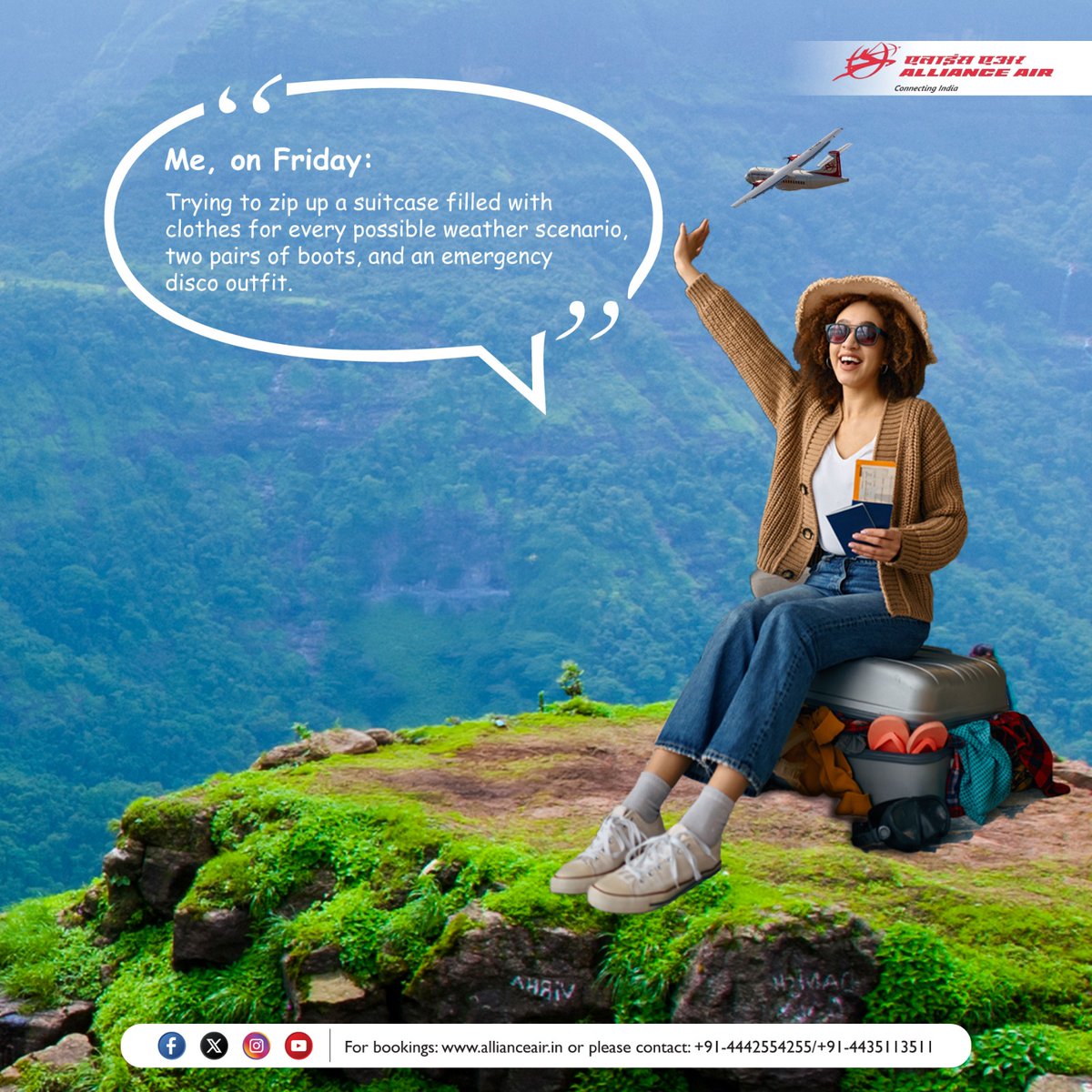 allianceair's tweet photo. It's called being prepared, okay?🤷♀️
Who else has a weekend packing list that looks more like a 2-week expedition plan?
#TravelMemes #PackingStruggles #WeekendGetaway #TheStruggleIsReal #AllianceAir https://t.co/upeqEfXZHk
