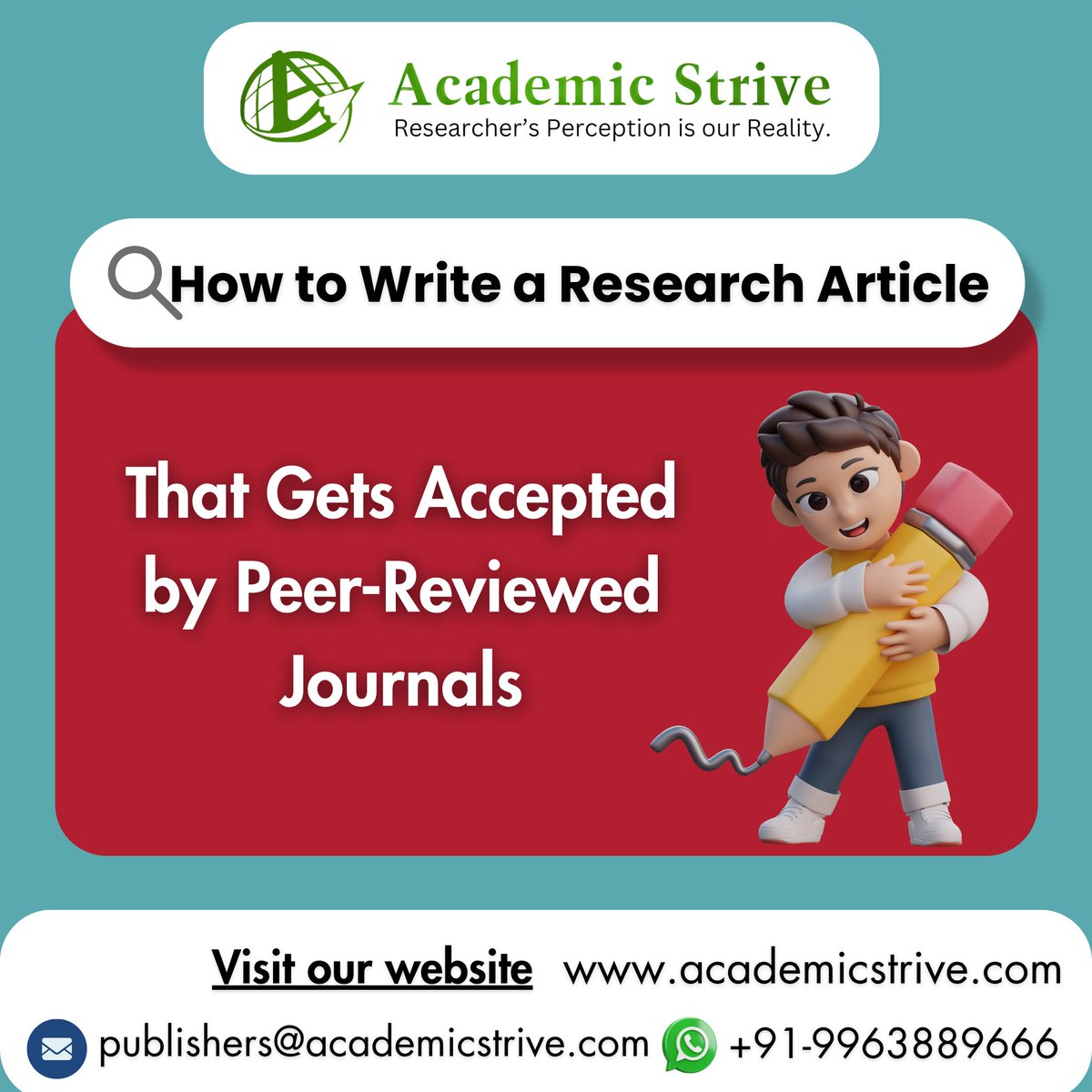 Want your research article accepted in a peer-reviewed journal? 📄
Follow author guidelines, stay concise, cite well &amp; present your findings clearly.
💡 Quality writing = higher acceptance rates!