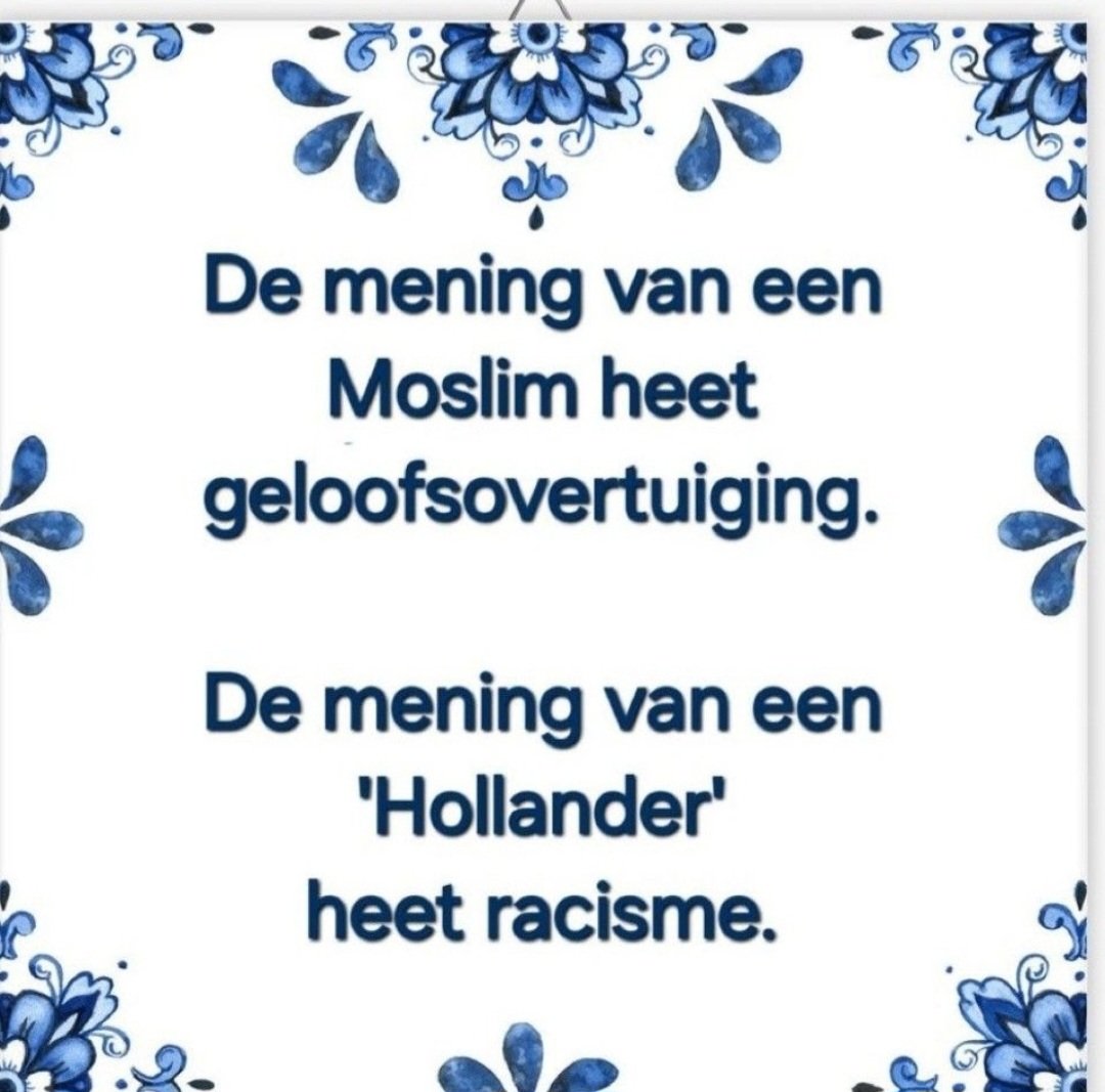 Iedereen die een negatieve mening heeft over Moslims is aan het discrimineren. ZO WERKT DAT NIET! 
#goedemorgen