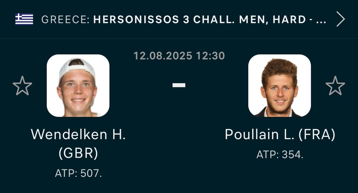 BettingdontKill's tweet image. 🏆 ATP Hersonissos 3 Challenger !

 @HarryWendelken vs @LucasPoullain 🏆 
 
✅ Poullain ML @ 1.7 

 French star set to outshine on the Greek hard courts! 💪🌟  
 
#TennisBetting #HersonissosChallenger #Poullain #MoneyLine #WagerWithPrecision  
@ATPChallenger @TennisTV @Bet365