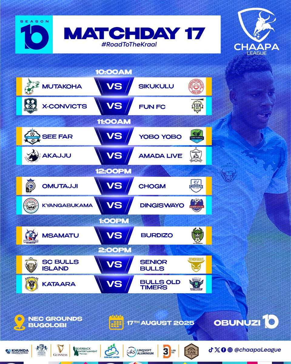 Back in action this Sunday <a href="/ChaapaLeague/">Chaapa League</a> 
#roadtothekraal