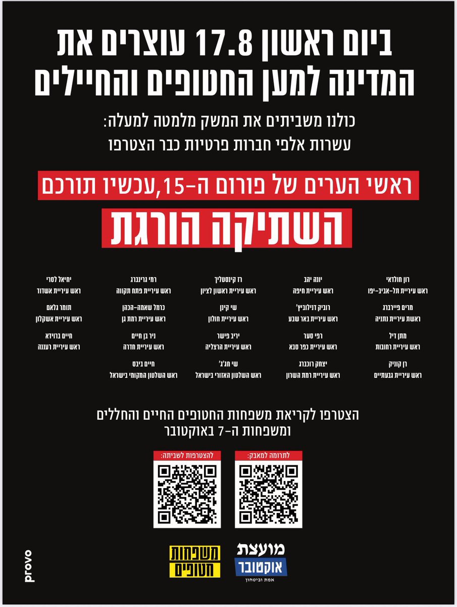 ראשי רשויות, 
זה הרגע לגלות מנהיגות ולעמוד לצידנו. אנחנו צריכים אתכם.

יום ראשון. מצטרפים לשביתה.
השתיקה הורגת!