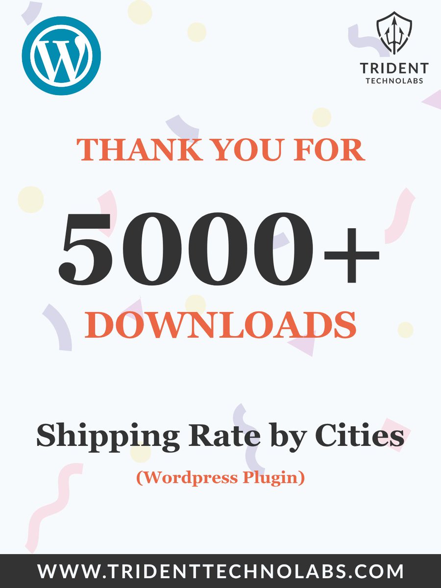 TridenTechnoLab's tweet photo. 🚀 5,000+ downloads! 🎉
Our Shipping Rate by Cities WordPress plugin is making shipping easier for WooCommerce stores worldwide 🌍💙
🔗 https://t.co/V9oTCdYHxI

#WordPress #WooCommerce #Ecommerce #WebDev #Plugins #BusinessGrowth #Milestone #TridentTechnolabs https://t.co/OVXkhhhDhs