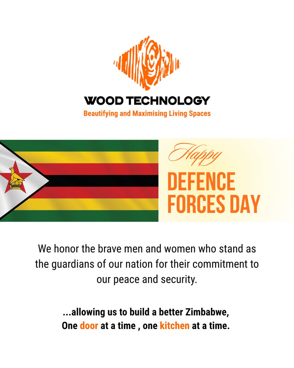 woodtechzw's tweet photo. Celebrating Our Defence Forces. Enjoy your holiday, see you tomorrow. https://t.co/ZysOq0Ico5