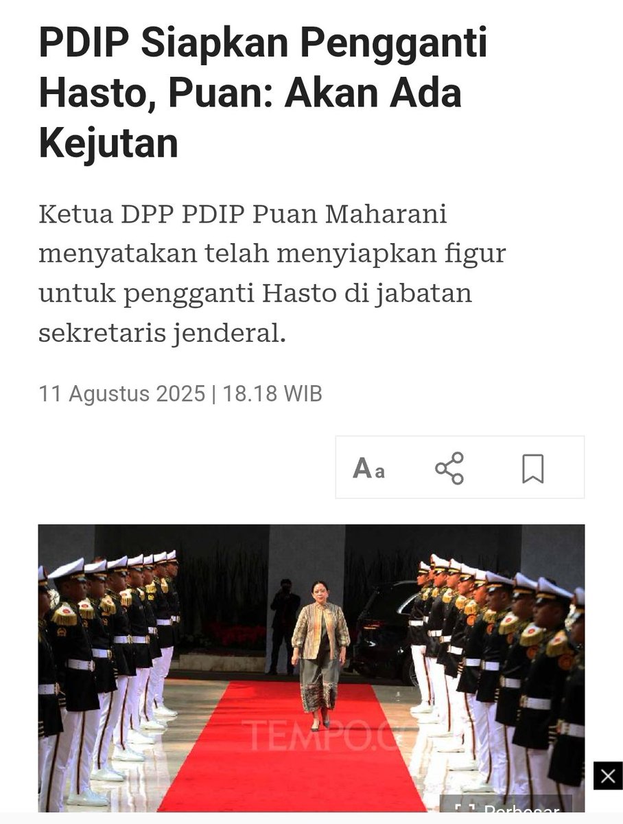 Chusnul ch💞timah (@ch_chotimah2) on Twitter photo Sy sdh tau, barusan dikasih tau bib <a href="/WagimanDeep212_/">Habieb Selow</a>.🤭😊
PDIP Siapkan Pengganti Hasto, Puan: Akan Ada Kejutan.
tempo.co/politik/pdip-s… Sy sdh tau, barusan dikasih tau bib <a href="/WagimanDeep212_/">Habieb Selow</a>.🤭😊
PDIP Siapkan Pengganti Hasto, Puan: Akan Ada Kejutan.
tempo.co/politik/pdip-s…