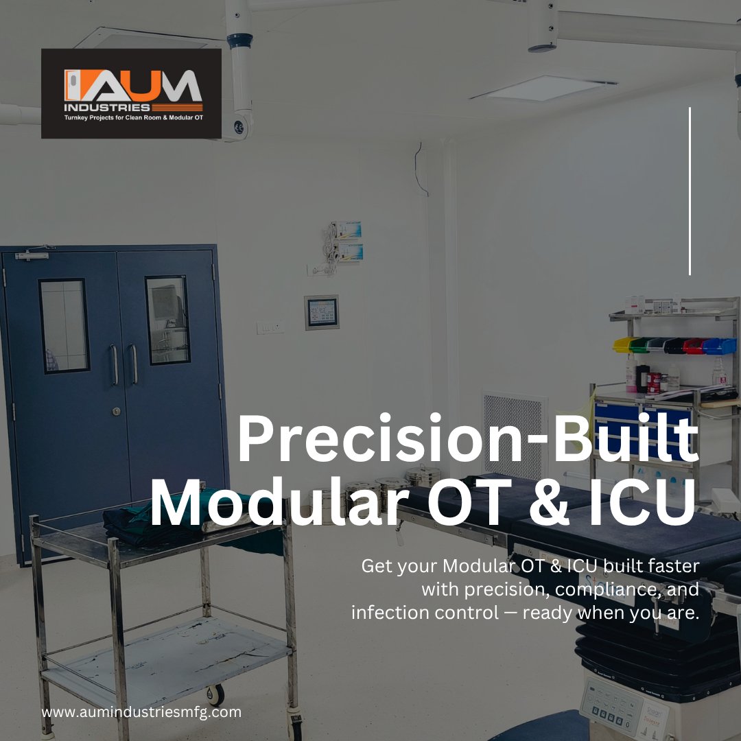 AumIndustries's tweet image. Experience precision-built modular OT &amp;amp; ICU by AUM Industries, designed for superior sterility, advanced functionality, and seamless integration—ensuring safe, efficient, and contamination-free critical care environments.

#AUMIndustries #ModularOT #ModularICU #OperatingTheatre
