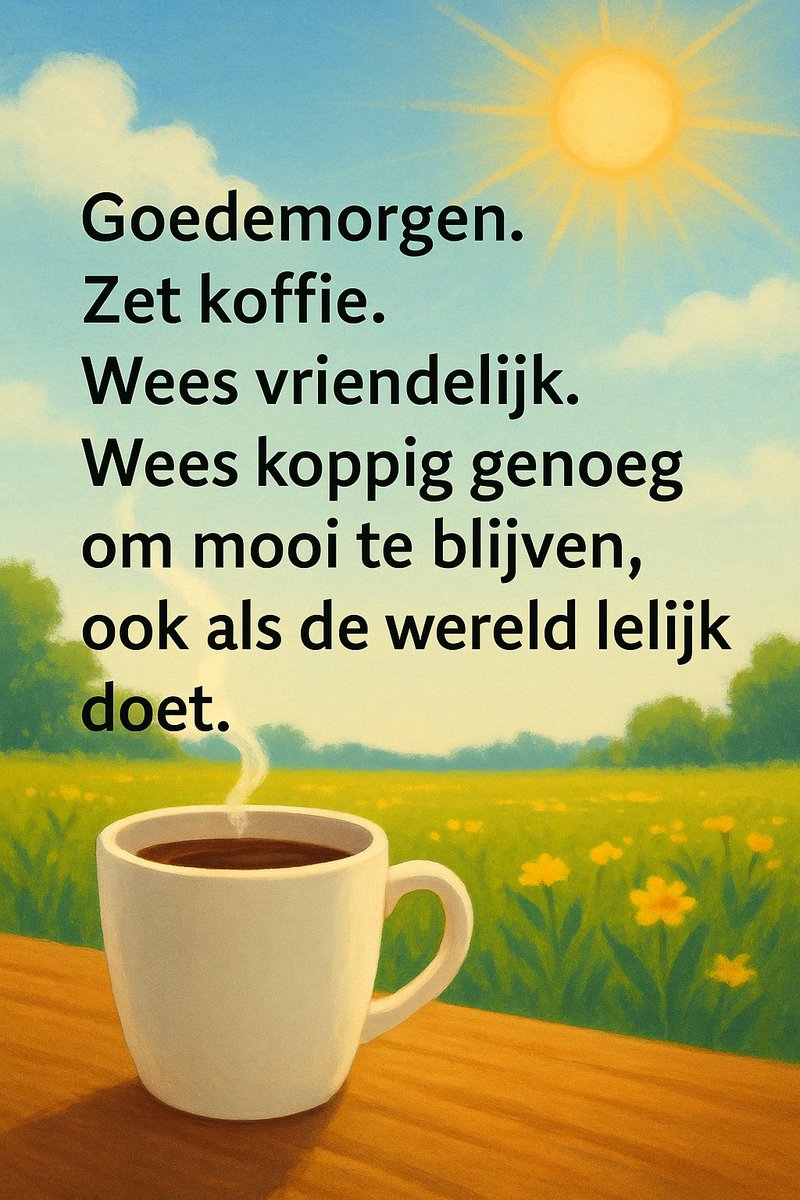☕ Goedemorgen toppers en teuters 😊😘 #HouVast #Goedemorgen #BlijvenLachen