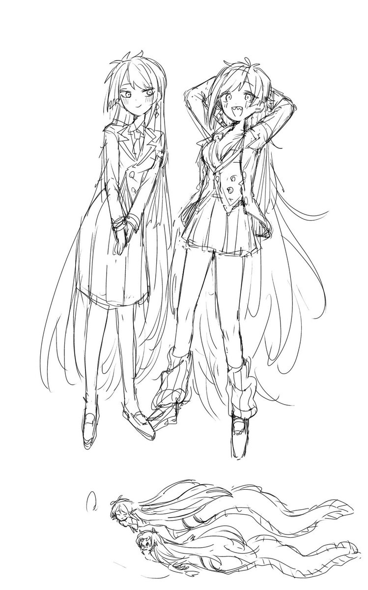 kaWaii_Hasem's tweet photo. 昔描いた髪クソ長い女子が好きっていう絵 https://t.co/k4TfLWxUBo