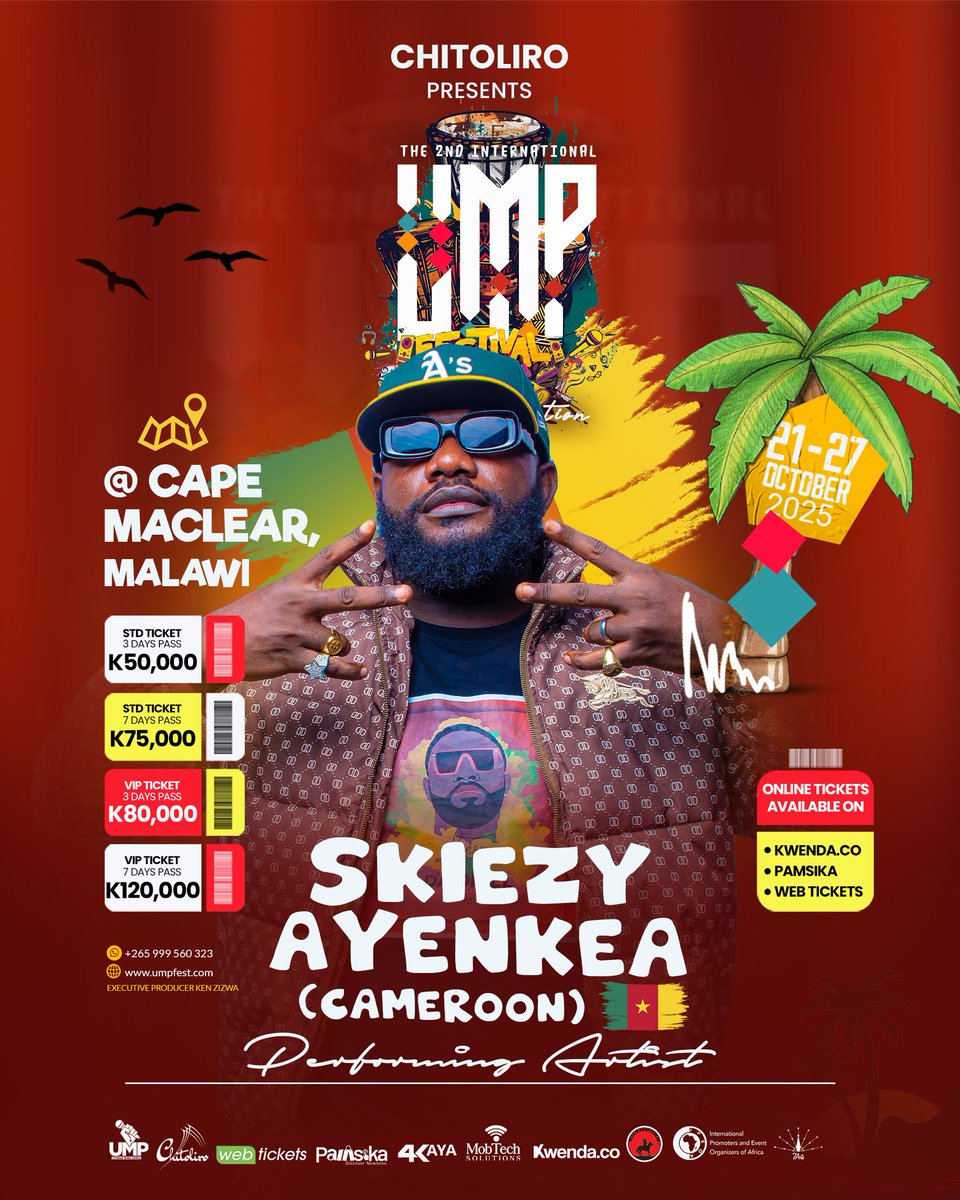 iam_samjuma's tweet photo. simmene kuliri mma Cape Maclear mwavutamu 🫵🔥
ndikuti Skiezy Ayenkea adzakhala akupanga perform in Malawi🙌
get your tickets today.
#UMPFestival2025
#UMPFest
#Chitoliro
#Xclusivetrendsetters https://t.co/GI6rZda6mR