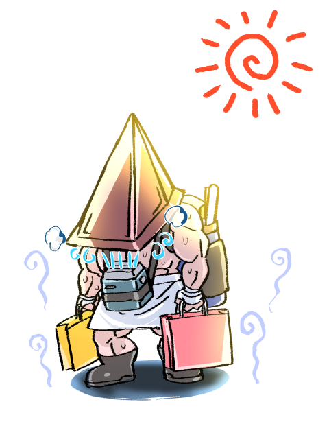 涼しい格好をして…
人に邪魔にならない日傘をさし…
暑さ対策にバッテリー式のポータブルクーラーの冷風を循環させるシステム…!

つまり今年の夏コミ……これが正解じゃ!! 