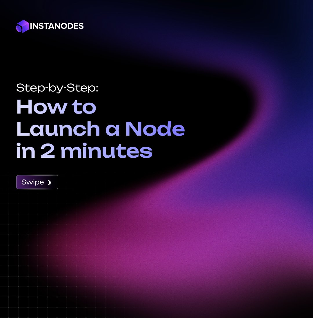 instanodes's tweet photo. Launch your blockchain node in minutes by making a few clicks.
Instanodes lets you do it in 2 minutes.
#Node #NodeAsAService #Blockchain #BlockchainInfrastructure #RPC https://t.co/Oes8Vc2Uly