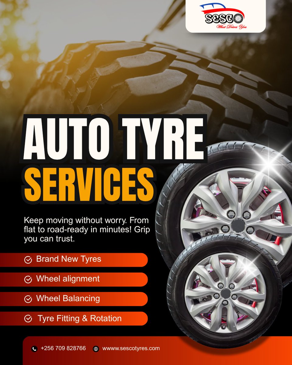 Your car deserves nothing but the best auto tyre services, precision fitting, expert balancing &amp; trusted brands all in one place! tire services, precision🚗💨 Drive safer, smoother, and longer with us. 🛞✨ #TyreExperts  #AutoCare #TyreFitting #CarCareTips #UgandaDrivers.