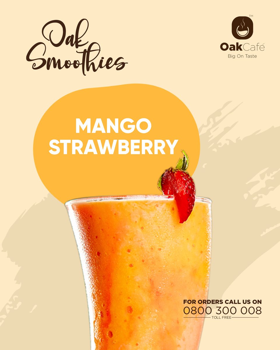 OakCafe_UG's tweet photo. Indulge in a little sweetness with our mango Strawberry smoothie😋🤗. 
#bigontaste 
#OakCafeBukoto 
#OakCafeKyebando
#OakCafeKiraBulindo 
#FreeDeliveryAroundKampala https://t.co/X3bA8AWJKr