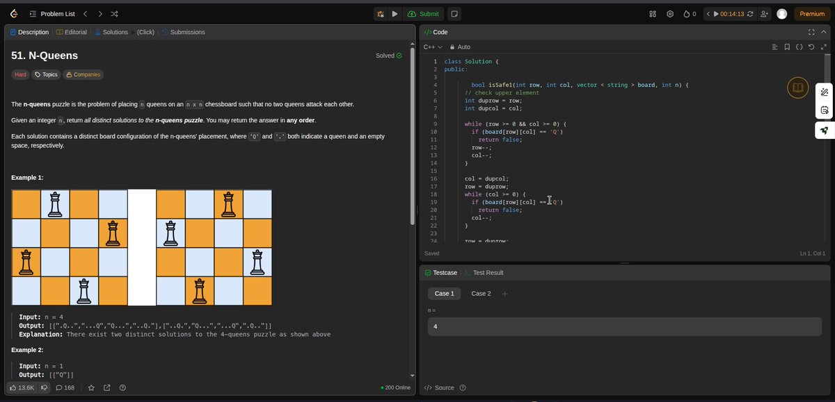 Divyansh (@coder_divyansh) on Twitter photo Day 10 of 30 in Dsa 
Solved 4 questions 
✅N queens
✅Permutation
✅Sudoko solver 
✅Pallindrome partitioning Day 10 of 30 in Dsa 
Solved 4 questions 
✅N queens
✅Permutation
✅Sudoko solver 
✅Pallindrome partitioning