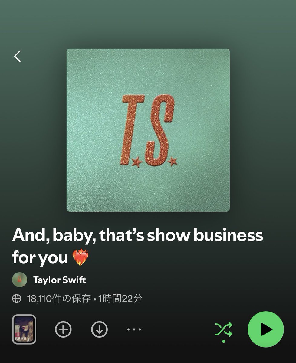 #テイラー・スウィフト がアルバムリリースの発表後、Spotifyに『And, baby, that’s show business for you ❤️‍🔥』と題したプレイリストを公開♪
なんと収録曲すべてが マックス・マーティン ＆ シェルバック プロデュース作品🎶

ニュー・アルバム『The Life of a