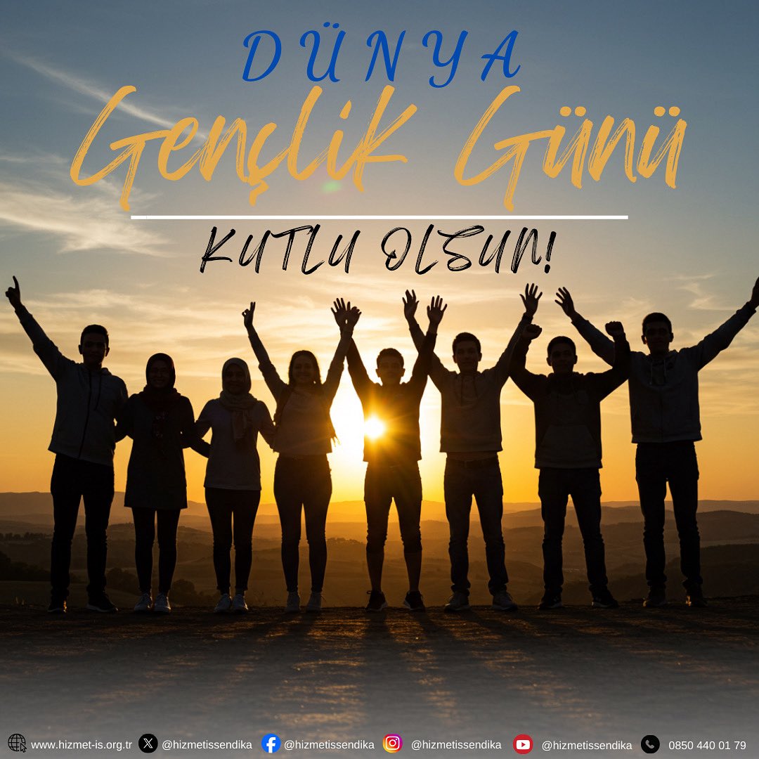 “Gelecek, gençlerin ellerinde şekillenir.”

Ülkemizin ve dünyanın umudu, emeğin ve adaletin yarınını inşa edecek olan genç kardeşlerimizin 12 Ağustos Dünya Gençlik Günü kutlu olsun.

Birlikte daha güçlü, yarınlara daha umutlu! 

#dünyagençlikgünü