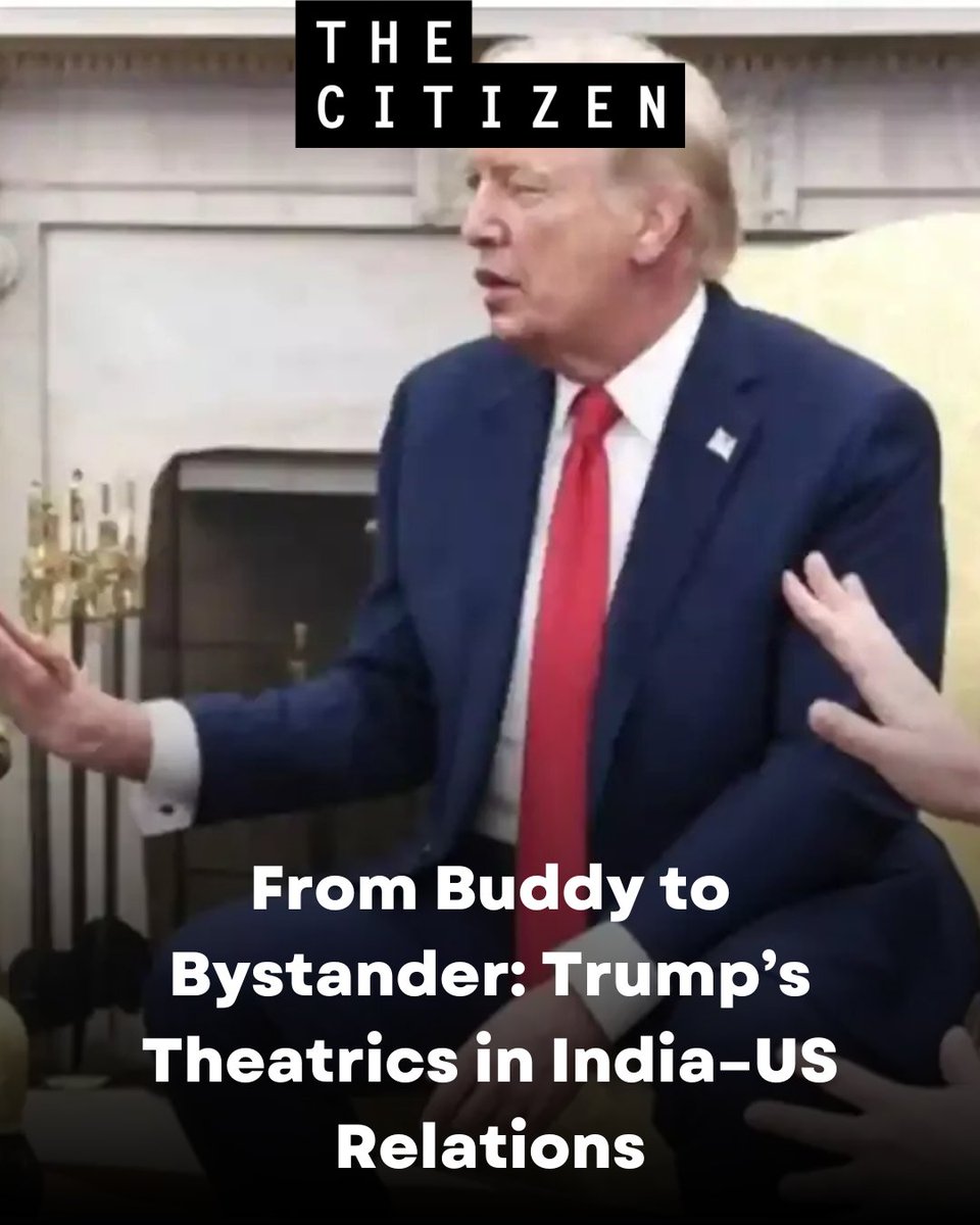 From “Abki Baar Trump Sarkar” to steep tariffs &amp; cold shoulders — Trump’s India pivot is pure reality TV drama.
Ushi Kak’s satire on the transactional DNA of the tariff-happy “Big Bully”:
🔗 thecitizen.in/opinion/trumpi…
#DonaldTrump #Tariffs #Geopolitics
