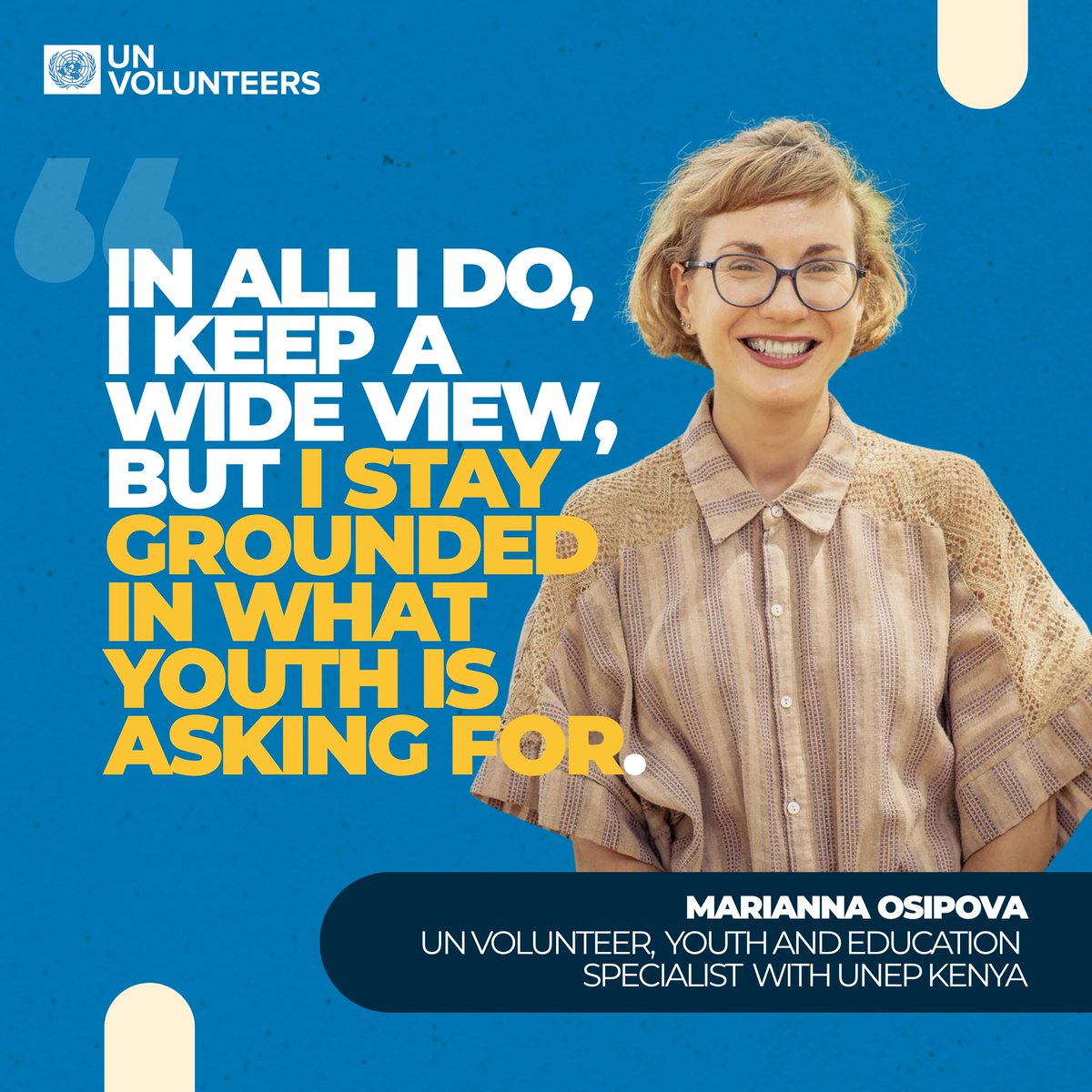 UNV Kenya (@unvkenya) on Twitter photo Meet Marianna Osipova, a Youth and Education Specialist with <a href="/UNEP/">UN Environment Programme</a>.
She ensures young people's voices are both heard and actively shape decisions on green jobs and tackling the triple planetary crisis.
Read her full story here: bit.ly/3SCugBN
#YouthDay Meet Marianna Osipova, a Youth and Education Specialist with <a href="/UNEP/">UN Environment Programme</a>.
She ensures young people's voices are both heard and actively shape decisions on green jobs and tackling the triple planetary crisis.
Read her full story here: bit.ly/3SCugBN
#YouthDay