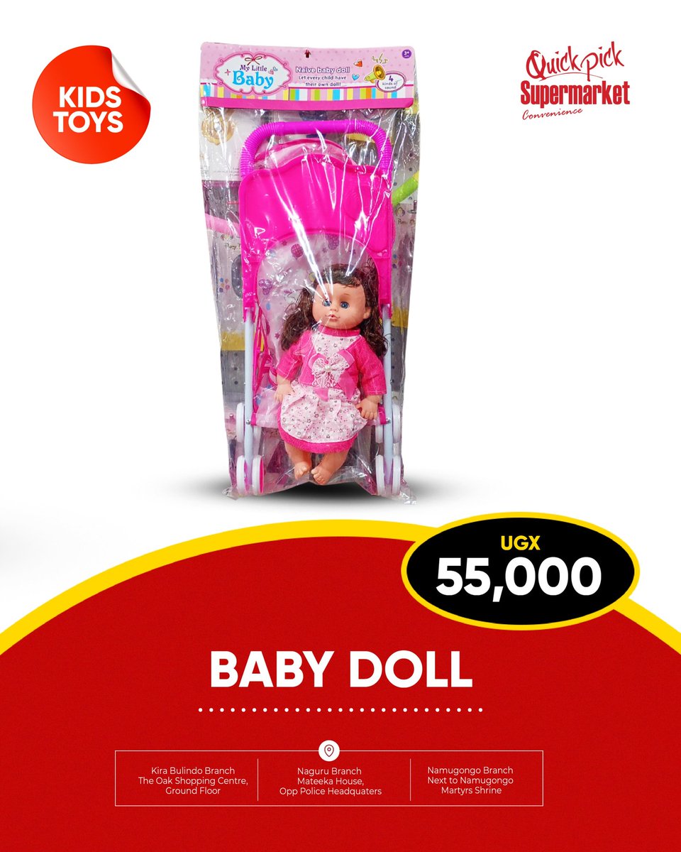 u_quickpick's tweet photo. Explore our wide selection of toys for all kids🤗🤗. From dolls to trucks and everything in between, we've got the perfect playtime companion for your little one.
#quickpicksupermarketsug 
#quickpickkirabulindo 
#QuickPickNaguru 
#quickpicknamugongo 
#kidstoys https://t.co/fdN2Ljh9VA