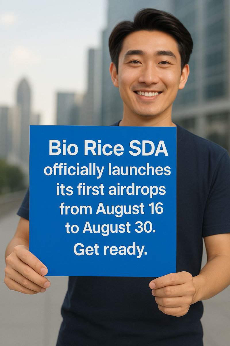 BIO RICE SDA TO THE MOON 4DAYS LEFT FOR AIRDROP PROGRAM ,THE AIRDROP WE OFFICIALLY LAUNCH ON 16/8/2025 GET READY FOR THAT 

Join our channel group 👇 
t.me/+DojO3tj6fWxiZ…

Project Link 👉sidrastart.com/project/c213f4…