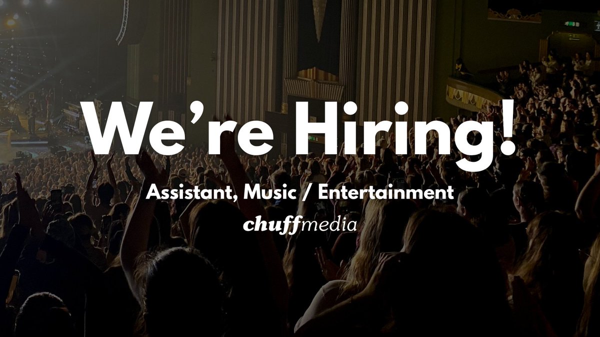 Chuff Media (@chuffmedia) on Twitter photo We’re hiring! 🎶 We’re looking for a bright, proactive Assistant to join our team and support across a variety of exciting music and event PR campaigns. 
Job applications close midday, Friday 5th September. London-based hybrid role. 
Job spec: linktr.ee/chuffmedia We’re hiring! 🎶 We’re looking for a bright, proactive Assistant to join our team and support across a variety of exciting music and event PR campaigns. 
Job applications close midday, Friday 5th September. London-based hybrid role. 
Job spec: linktr.ee/chuffmedia