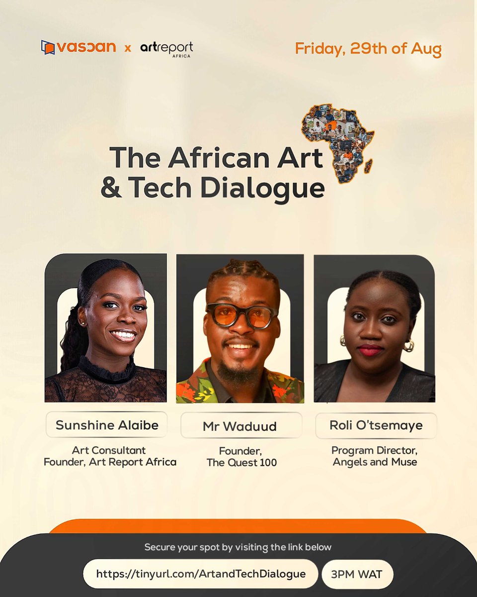 Join us for a special edition of #ABlankCanvasWebinar in partnership with <a href="/ArtReportAfrica/">Art Report Africa</a> as we explore the dynamic intersection of art and technology in Africa!

Secure your spot by clicking the link: tinyurl.com/ArtandTechDial… 

#Vascan #TheAfricanArtandTechDialogue #AfricanArt