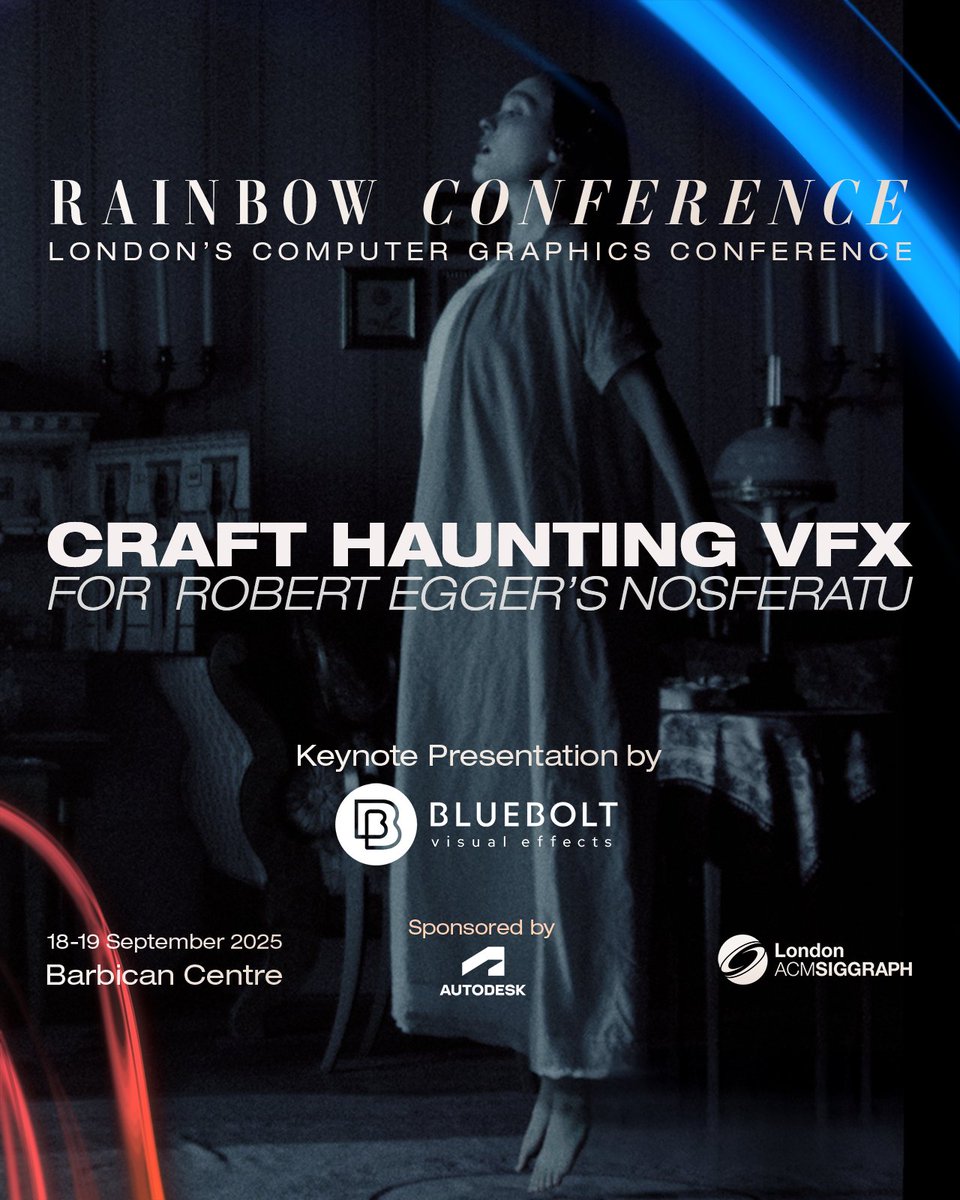 Led by overall VFX Supervisor Angela Barson and  Supervisor David Scott, BlueBolt created an exceptionally varied range of VFX.🕖 Friday 19th -  7.00PM - 8.00PM
🎫 -&gt;london.siggraph.org/rainbow-confer…
Rainbow Conference 2025 is sponsored by <a href="/autodesk/">Autodesk</a>