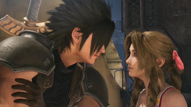 エアリス・ゲインズブール ,ザックス・フェア 「名作をリマスターで楽しもう!『クライシスコア FFVII』2,728円、『マブラ」|⚡Game*Spark⚡のイラスト