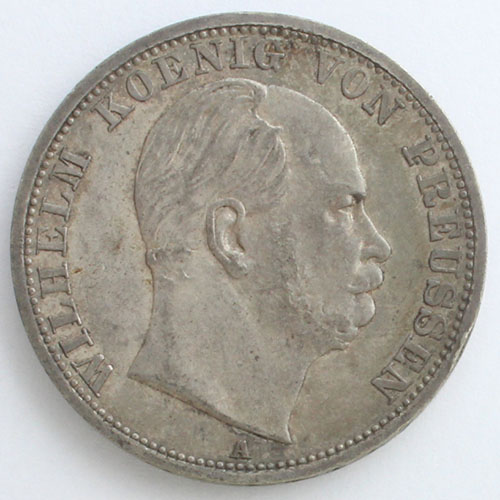 ドイツ 銀貨 １ターラー プロイセン王国 １枚 1861年ドイツ プロイセン王国 1ターラー銀貨 ヴィルヘルム1世