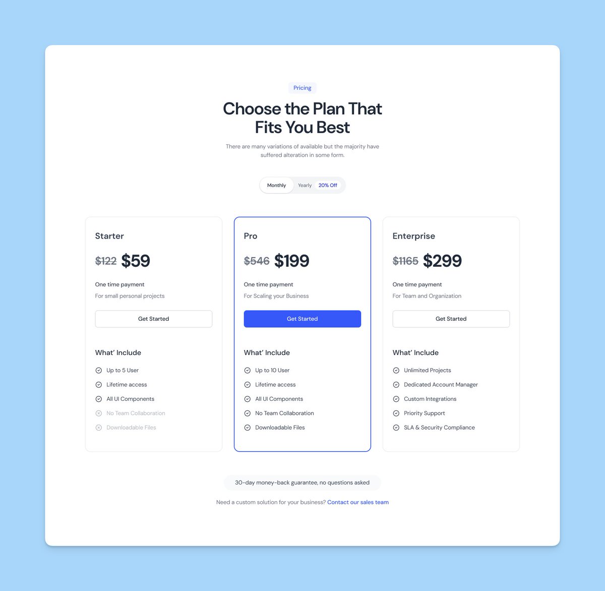 tailgrids's tweet image. 💸 A Sleek Pricing Table variation from TailGrids 3.0