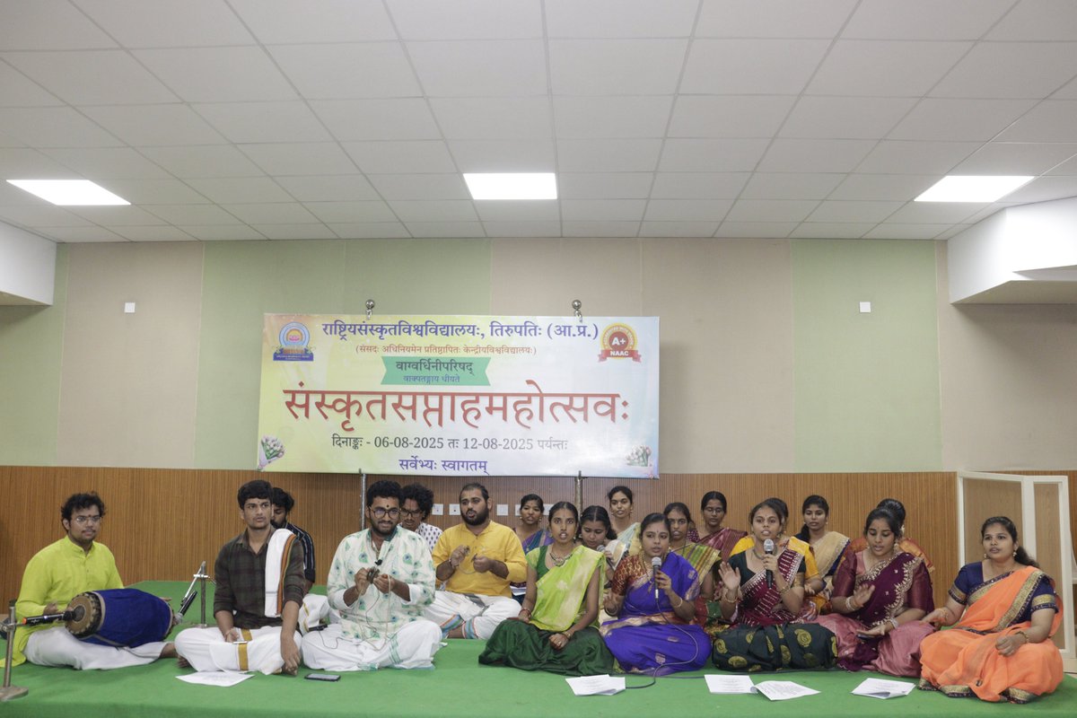 National Sanskrit University, Tirupati (@nsutirupati) on Twitter photo As part of Sanskrit Week Celebration, a vibrant Cultural Program was held at <a href="/NSUTirupati/">National Sanskrit University, Tirupati</a> . Prof. Rajanikant Sukla Dean Academic Affairs , Dr. K Sambasiva Murthy (Examination Controller), Dr. Bharat Bhushan Rath,Dr. Pradeep Bag, Dr. Udayan Hegde, and faculty members participated. As part of Sanskrit Week Celebration, a vibrant Cultural Program was held at <a href="/NSUTirupati/">National Sanskrit University, Tirupati</a> . Prof. Rajanikant Sukla Dean Academic Affairs , Dr. K Sambasiva Murthy (Examination Controller), Dr. Bharat Bhushan Rath,Dr. Pradeep Bag, Dr. Udayan Hegde, and faculty members participated.