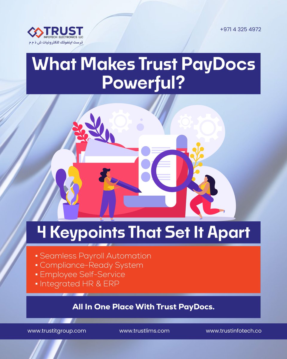 TrustInfotech's tweet photo. 💼 Trust PayDocs — Payroll made simple!
✅ Automate payroll
✅ Stay compliant
✅ Empower staff
✅ Connect HR &amp; ERP
📍 Manage, automate &amp; grow with ease.

#TrustPayDocs #PayrollAutomation #HRTech #DigitalPayroll #BusinessEfficiency https://t.co/mDrySHuvwk