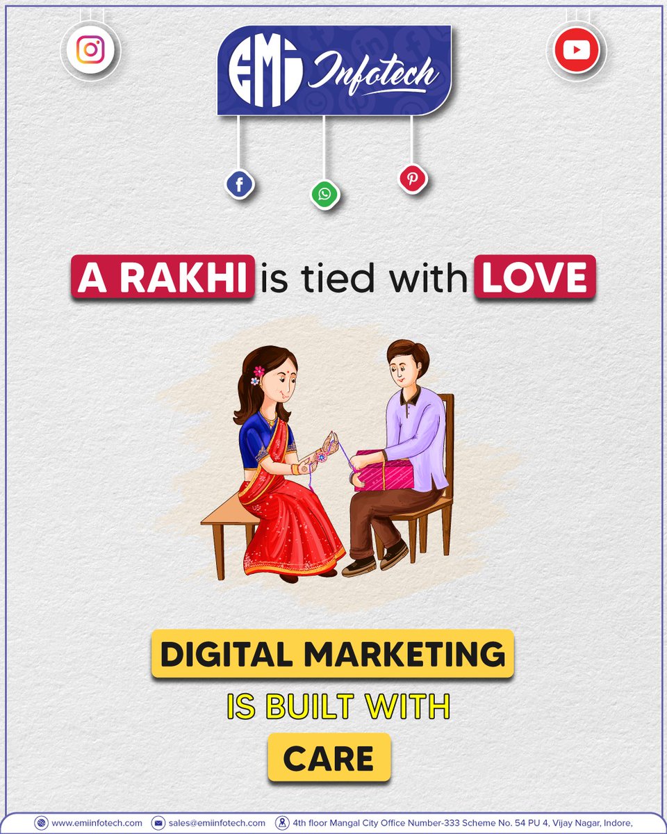Emiinfotech's tweet photo. Just like a sister’s bond strengthens with trust,
your brand grows stronger with the right strategy. 📈

🤝 Let EMI Infotech be your brand’s protective brother.

#emiinfotech #digitalwithcare #brandbond
#digitalmarketingindia #socialmediagrowth #contentwithcare #businessgrowth https://t.co/BjJhJ4C1Al
