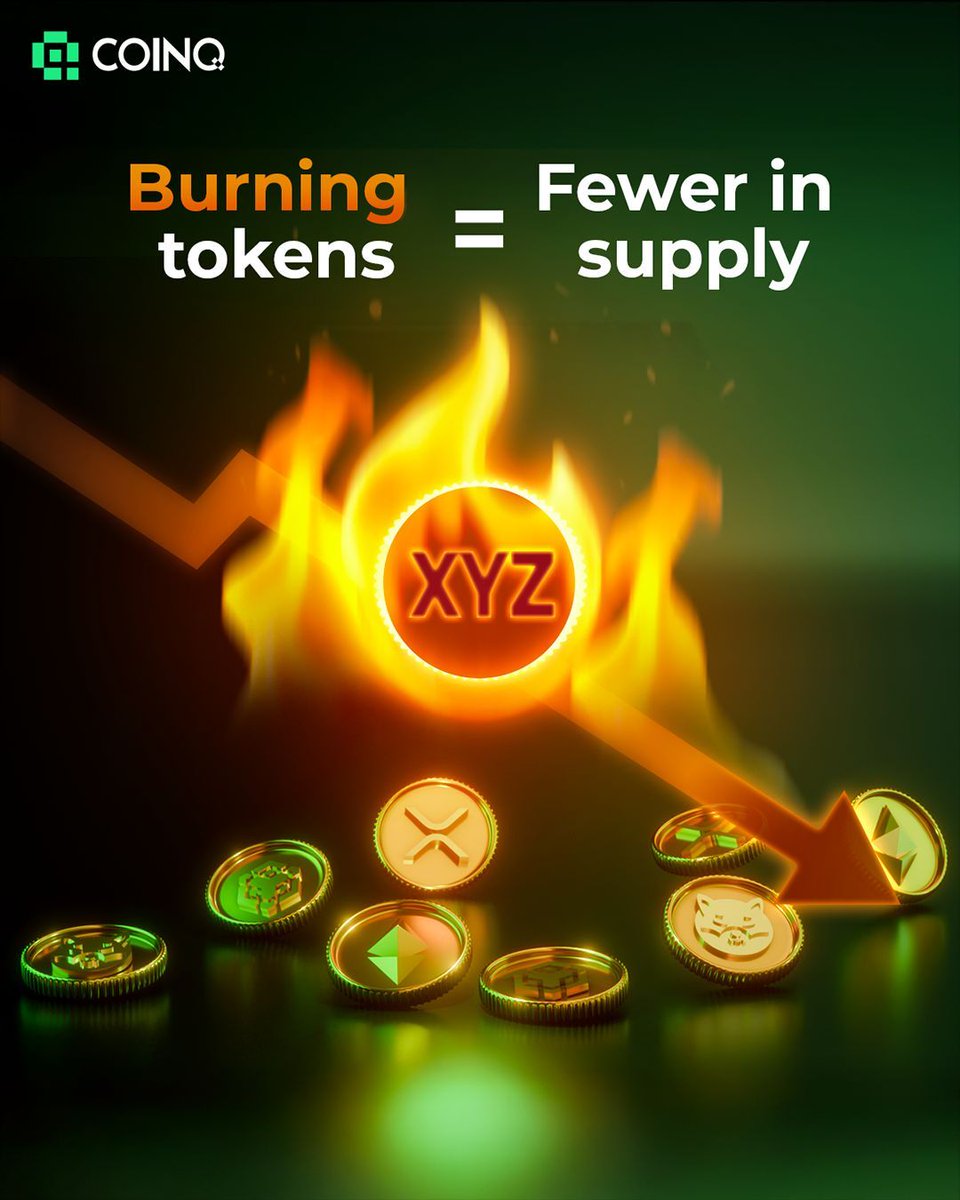 Burning tokens = permanently removing them from circulation 🔥 

It’s used to reduce supply—sometimes to increase price. 

Like a company buying back its own shares. 

Fewer tokens, more scarcity. 
#TokenBurn #CryptoSupply #CoinQ
