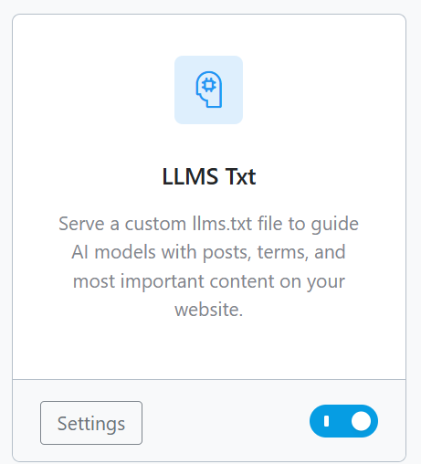 Sur RankMath (Tableau de bord)
Vous avez maintenant la fonctionnalité pour guider les LLM sur votre site #SEO