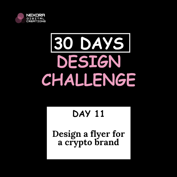 zainab_otun's tweet photo. Day 11/30: Elevate your crypto experience! 🚀. Crypto flyer design
#FlyerChallenge #30DayFlyerChallenge #GraphicsDesign #Nexoradigitalcreations https://t.co/Gy9GB7cF4n